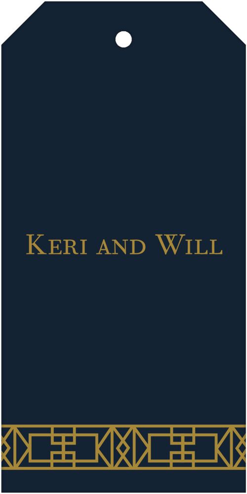 Navy Art Deco Hanging Gift Tag