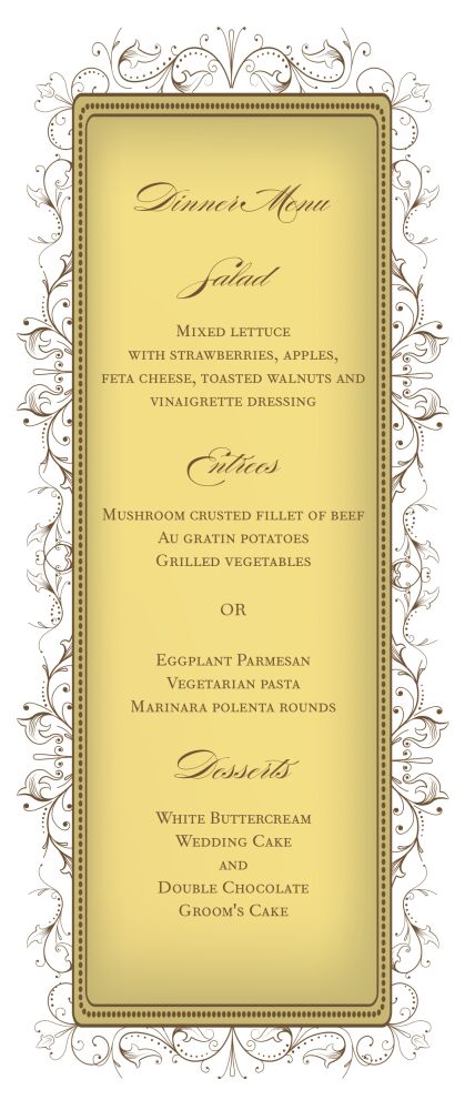 Ornate Frame Menu Card