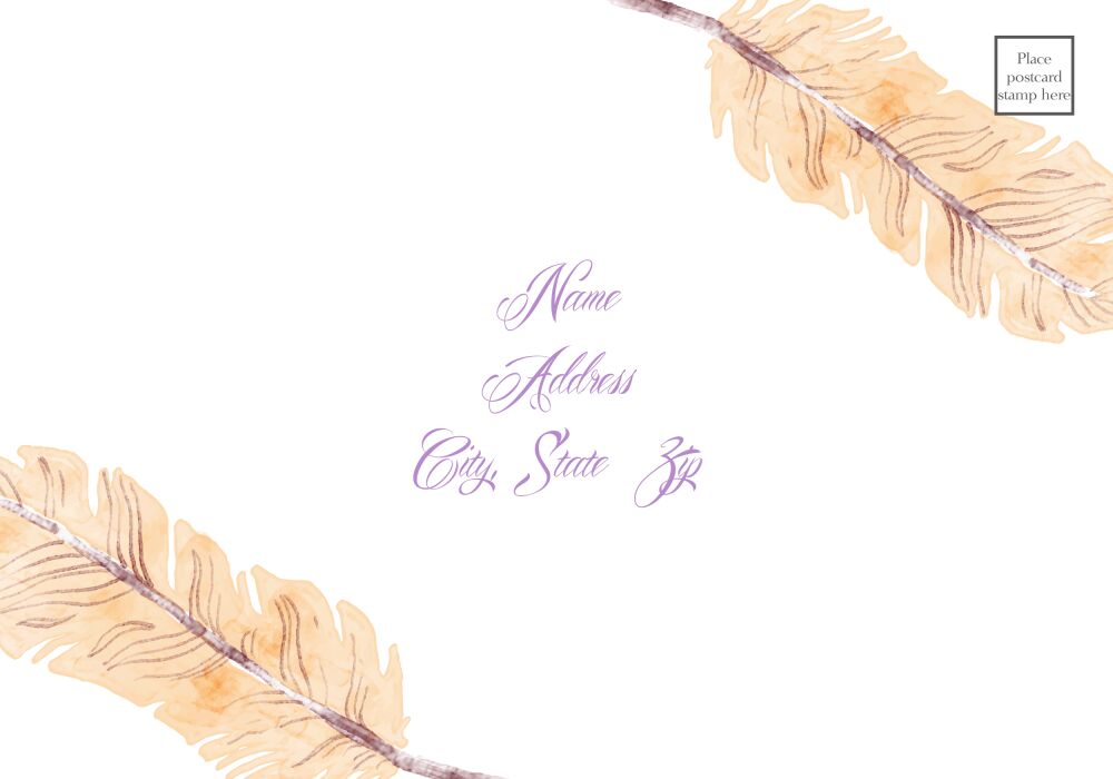 Watercolor Feathers Reply Postcard
