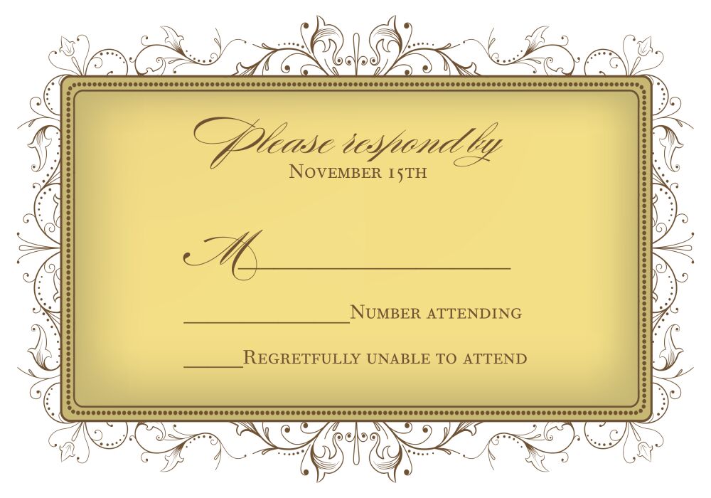 Ornate Frame Reply Card