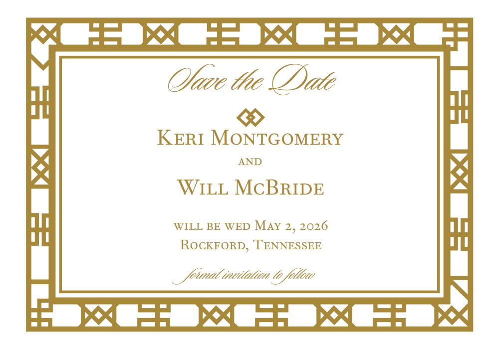 Art Deco Save The Date Postcard