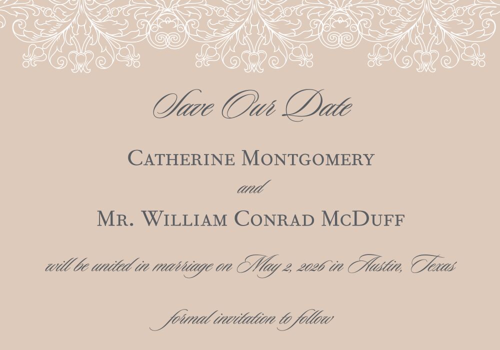 Lace Save The Date Postcard