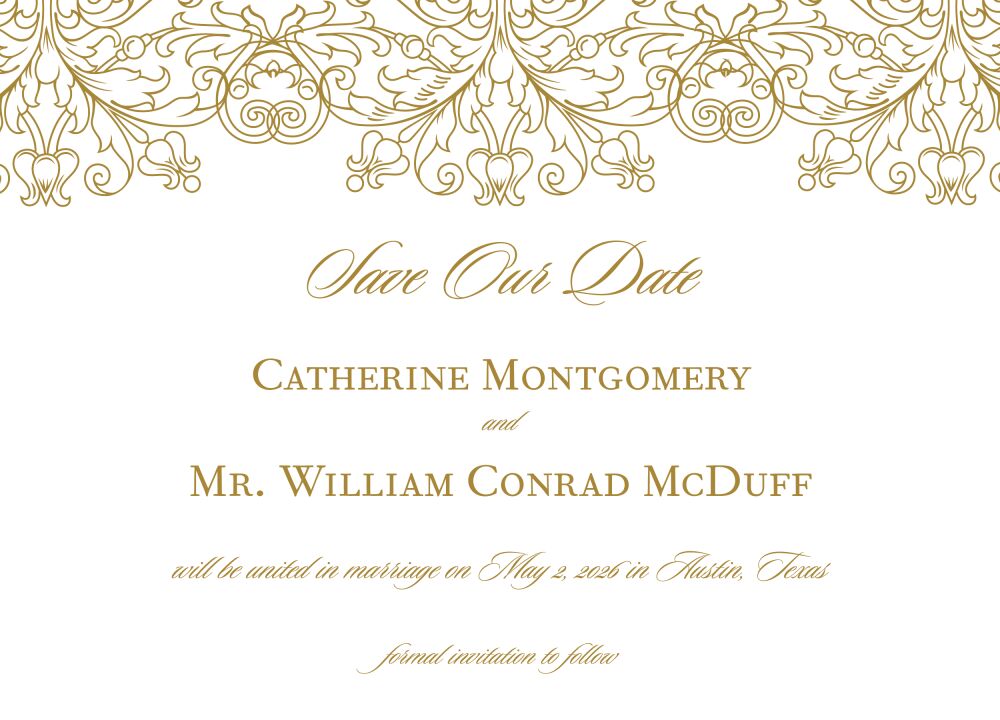 Lace Save The Date Card