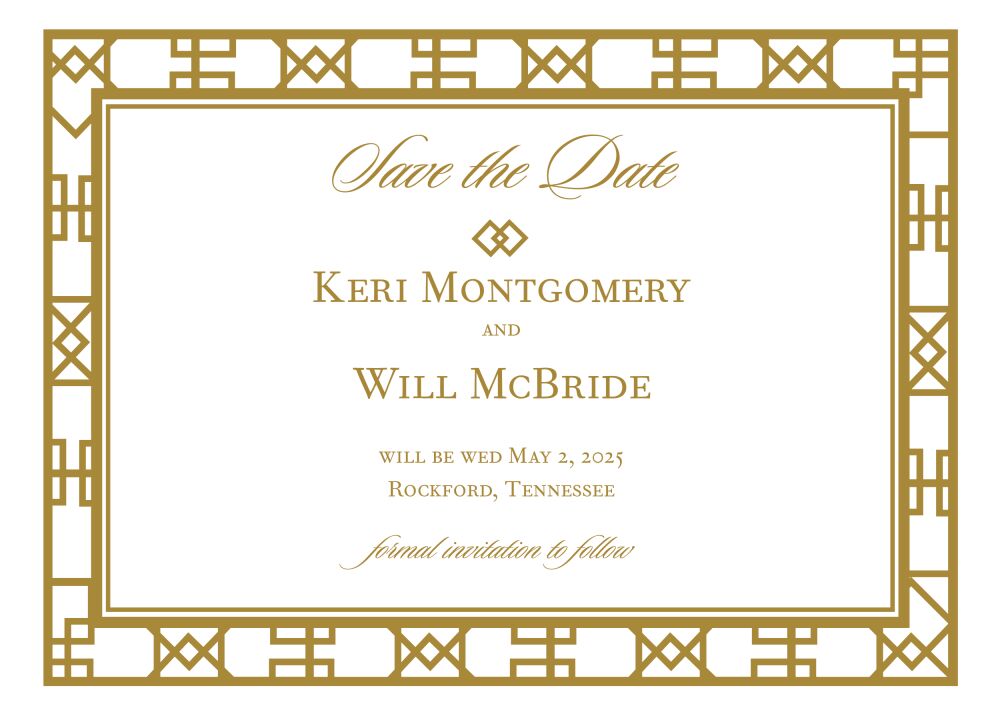 Art Deco Save The Date Card
