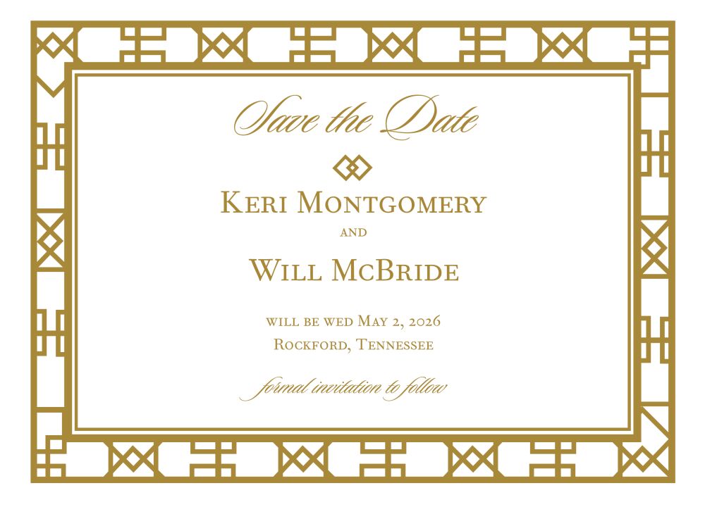 Art Deco Save The Date Card