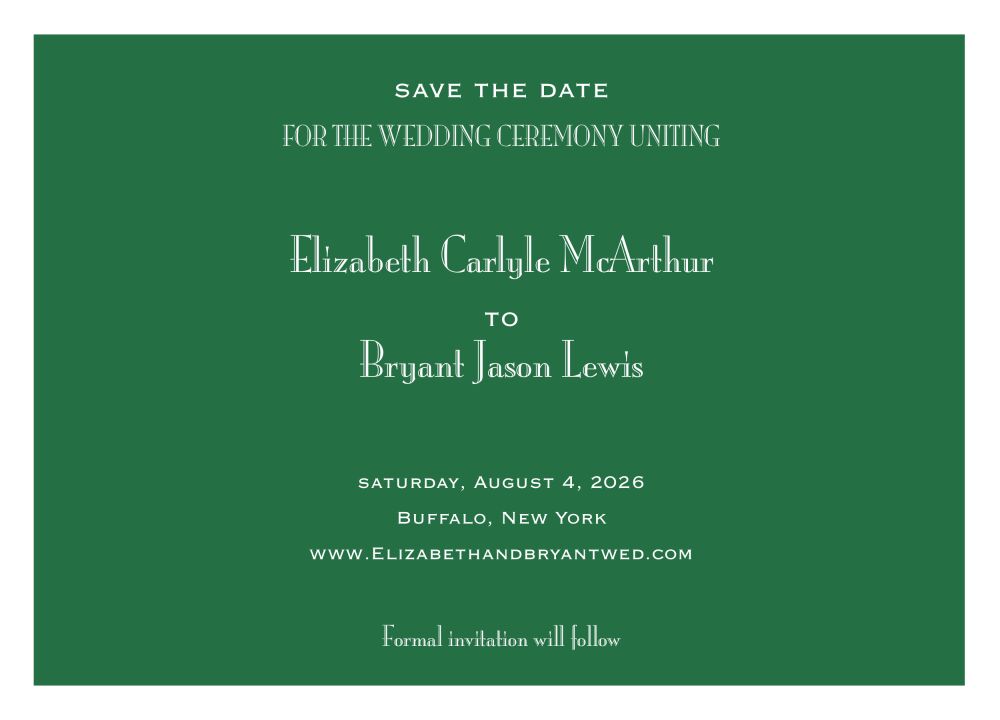 Green Svelte Save The Date Card