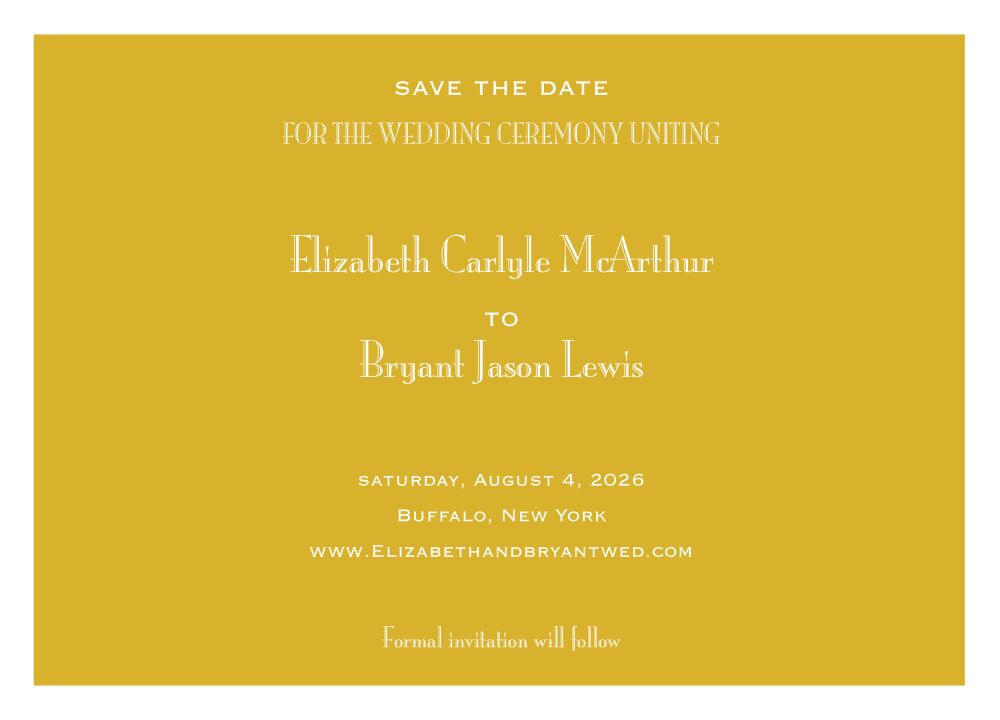 Gold Svelte Save The Date Card