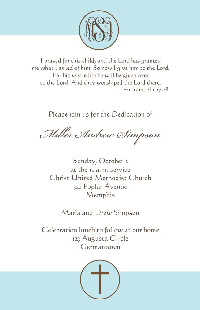 Light Blue Cross Invitation