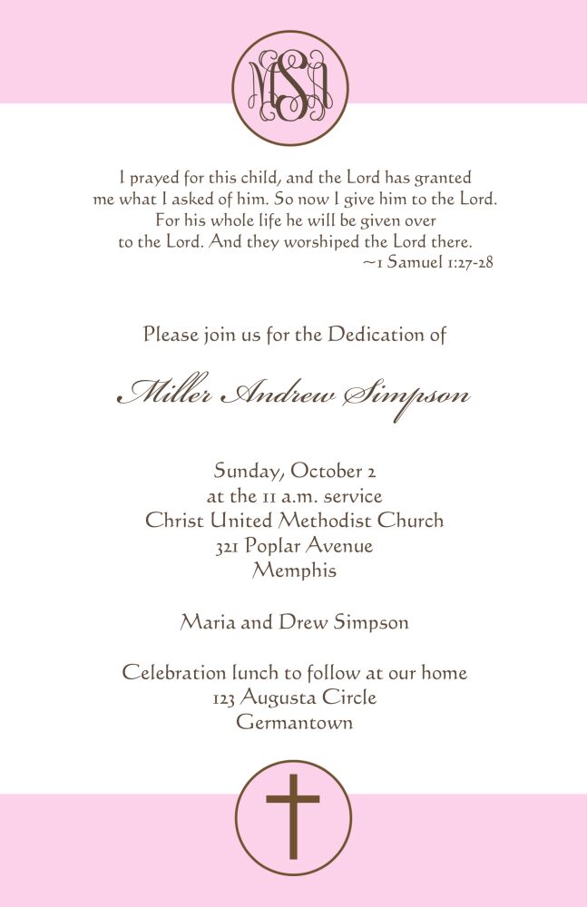 Light Pink Cross Invitation