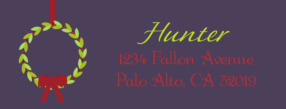 Wreath Return Address Label