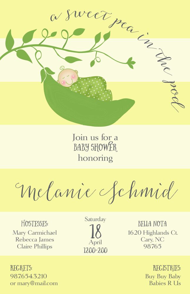 Pea in the Pod Invitation