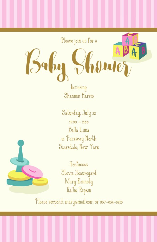 Baby Toys Shower Invitation