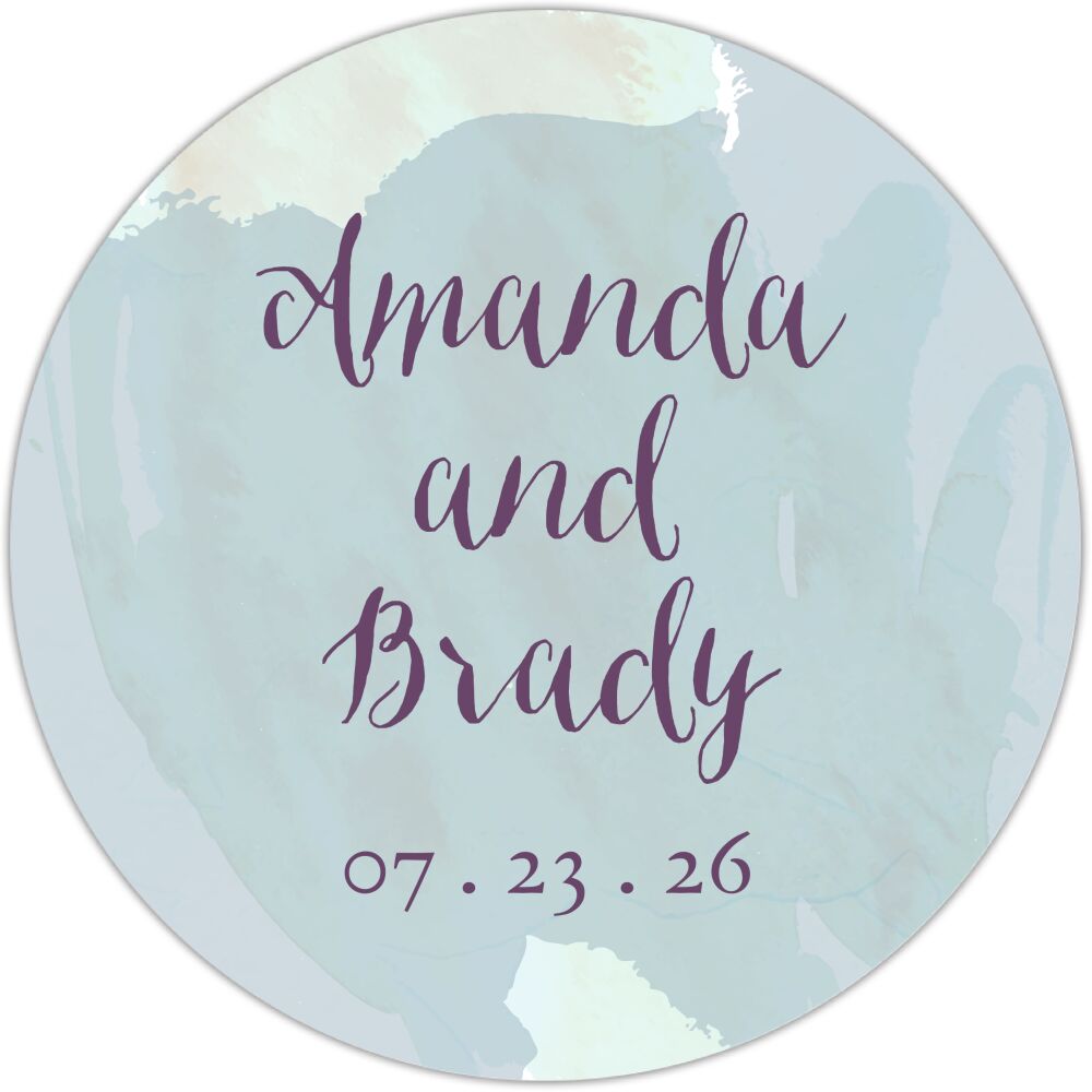 Watercolor Background Circle Gift Sticker