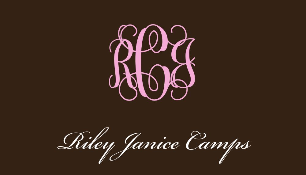 Pink Monogram Enclosure Card