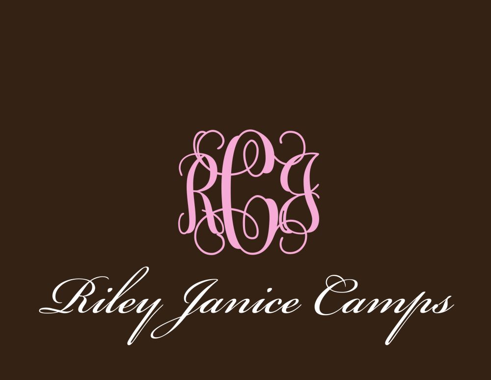 Pink Monogram Folded Notecard
