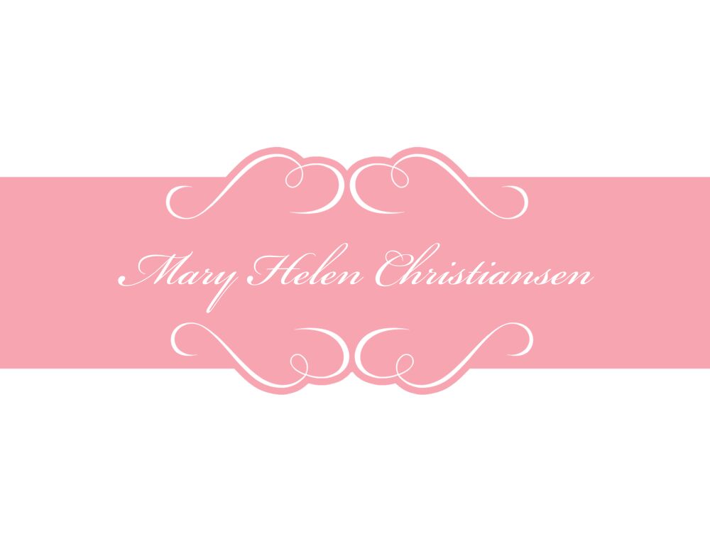 Pink Band Folded Notecard
