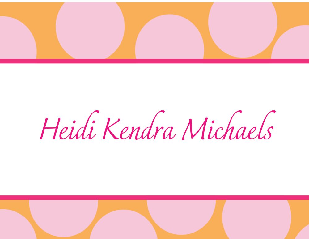 Big Pink Dots Folded Notecard