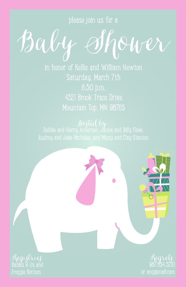 Baby Elephant Invitation