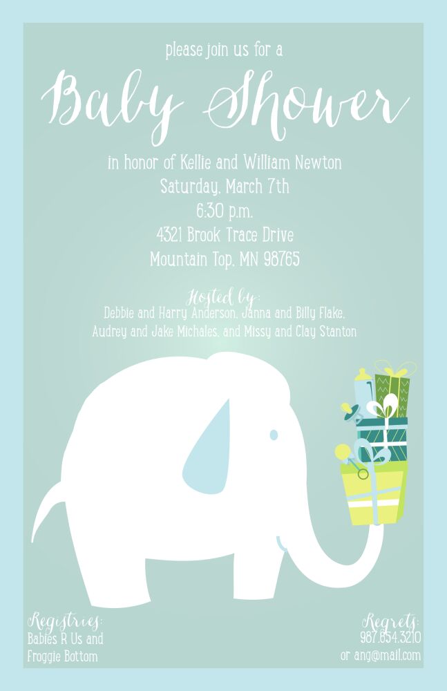 Baby Elephant Invitation