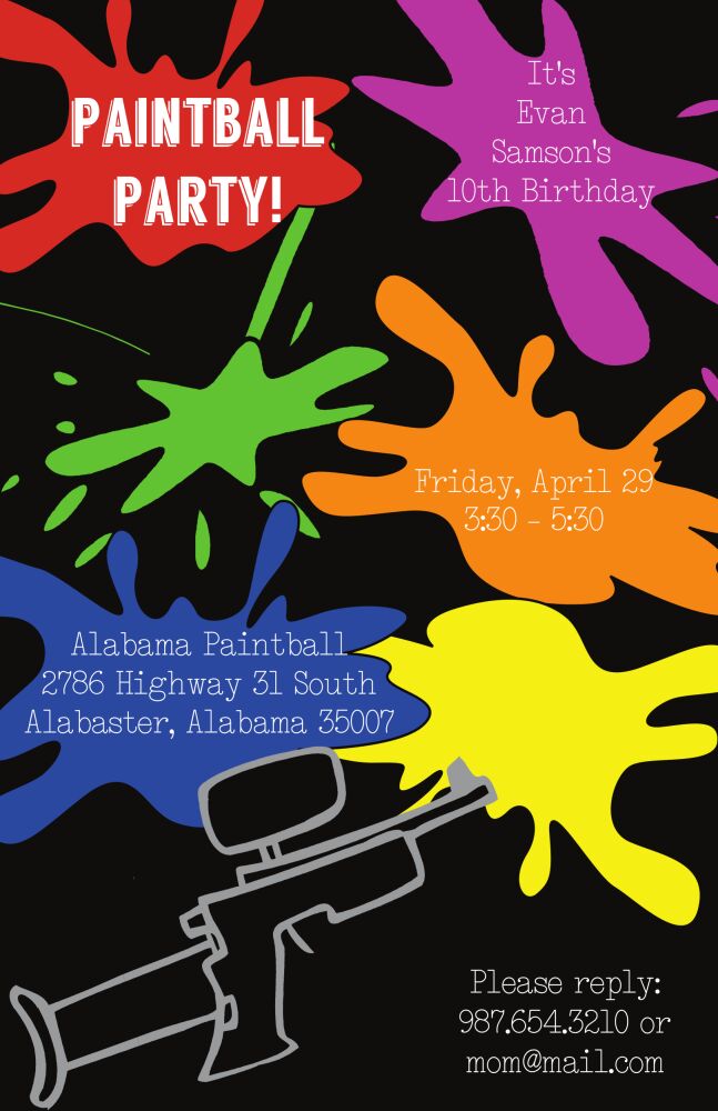 Paintball Invitation