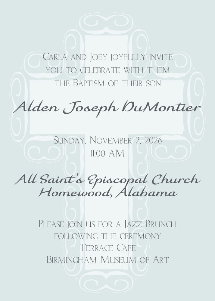 Blue Fancy Cross Background Invitation