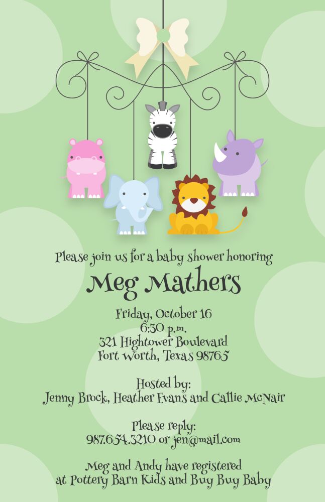Sweet Animals Mobile Invitation