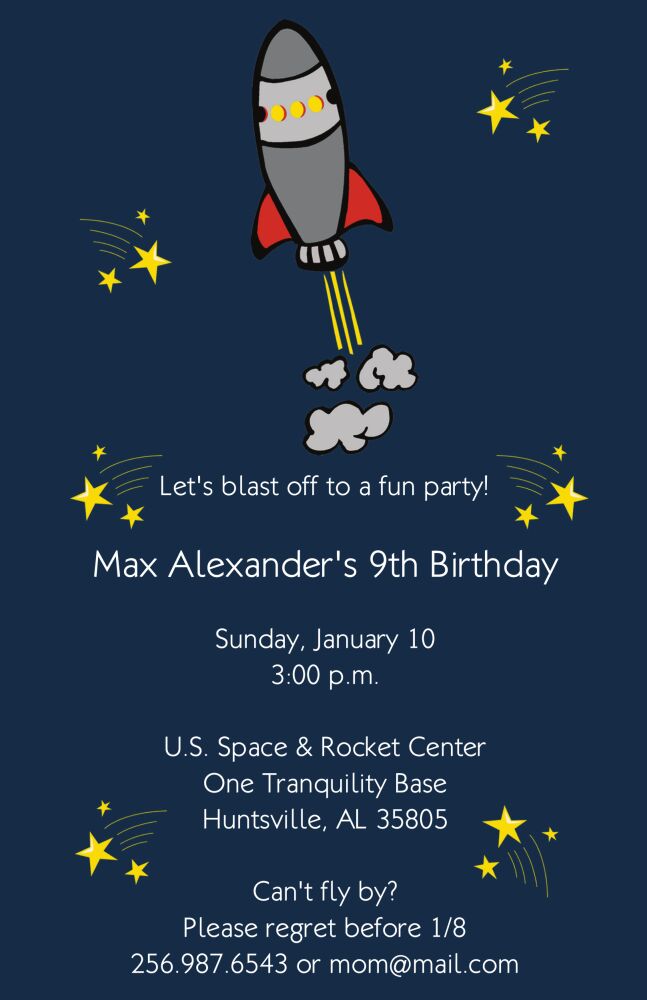 Rocket Ship Invitation