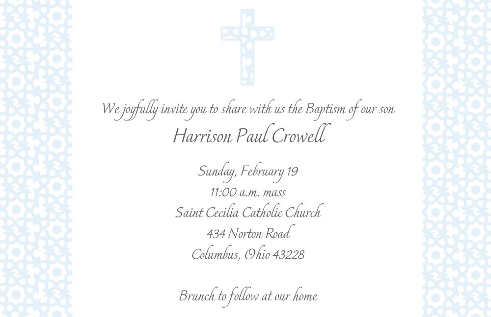 Elegant Blue Cross Invitation