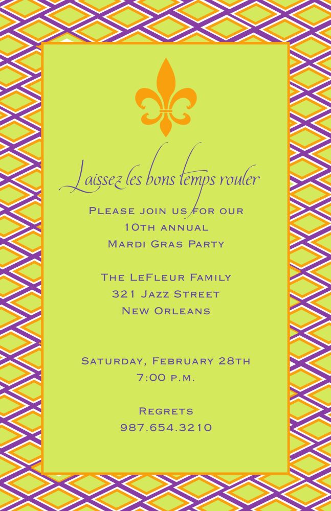 Mardi Gras invitation
