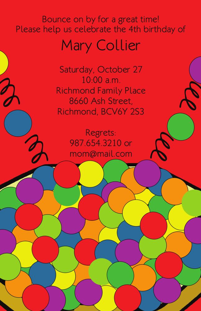 Bouncey Ball Invitation
