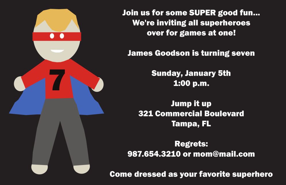 Super Hero Invitation
