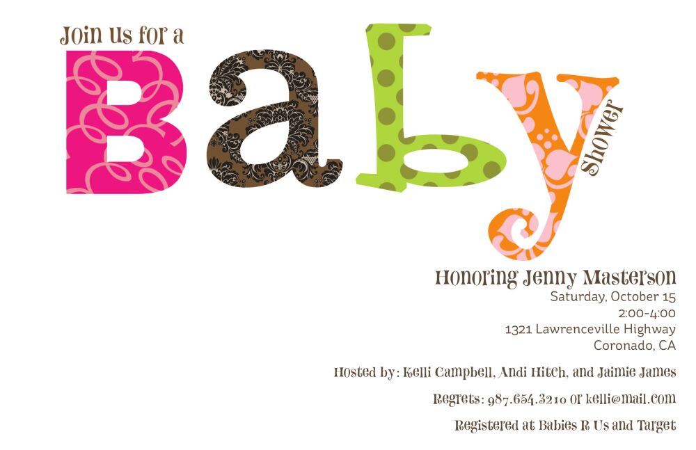 Colorful Wordplay Baby Shower Invitation