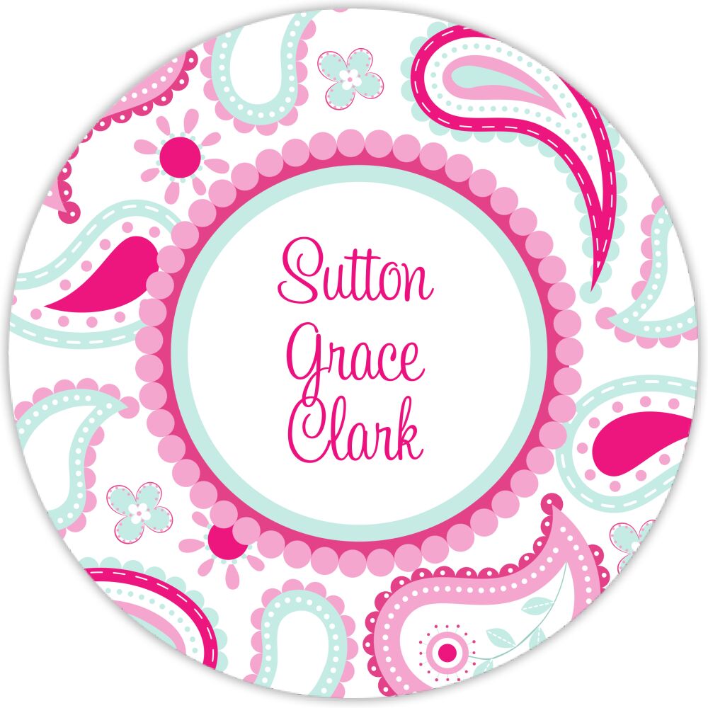Paisley Round Water-Resistant Label