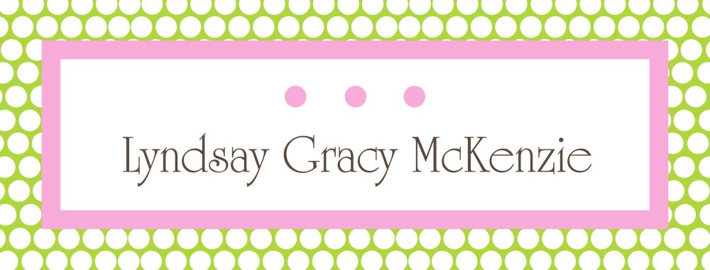 Pink and Green Dots Rectangular Water-resistant Label