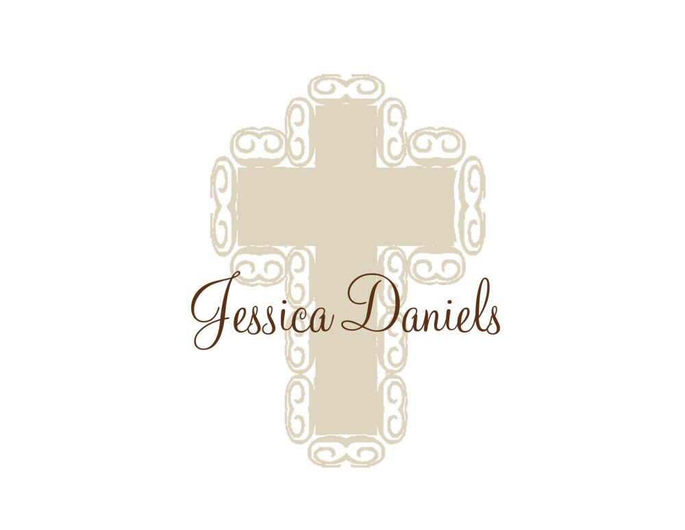 Beige Cross Folded Notecard