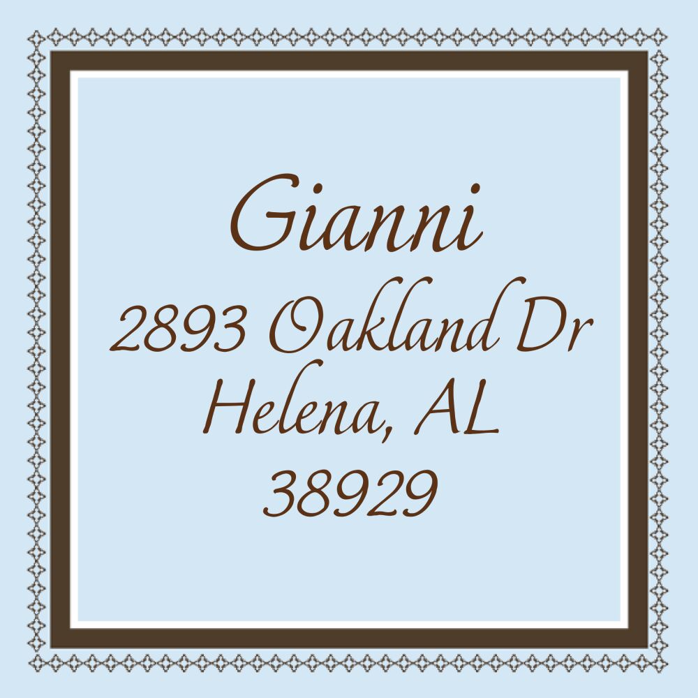 Elegant Blue Border Square Return Address Label