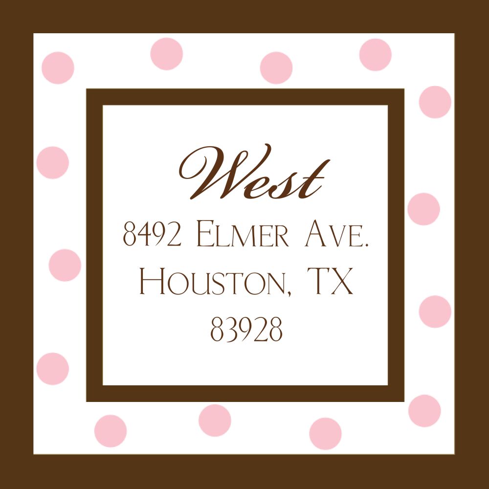 Pink dots return address label