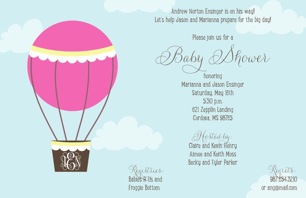 Hot Air Balloon Invitation