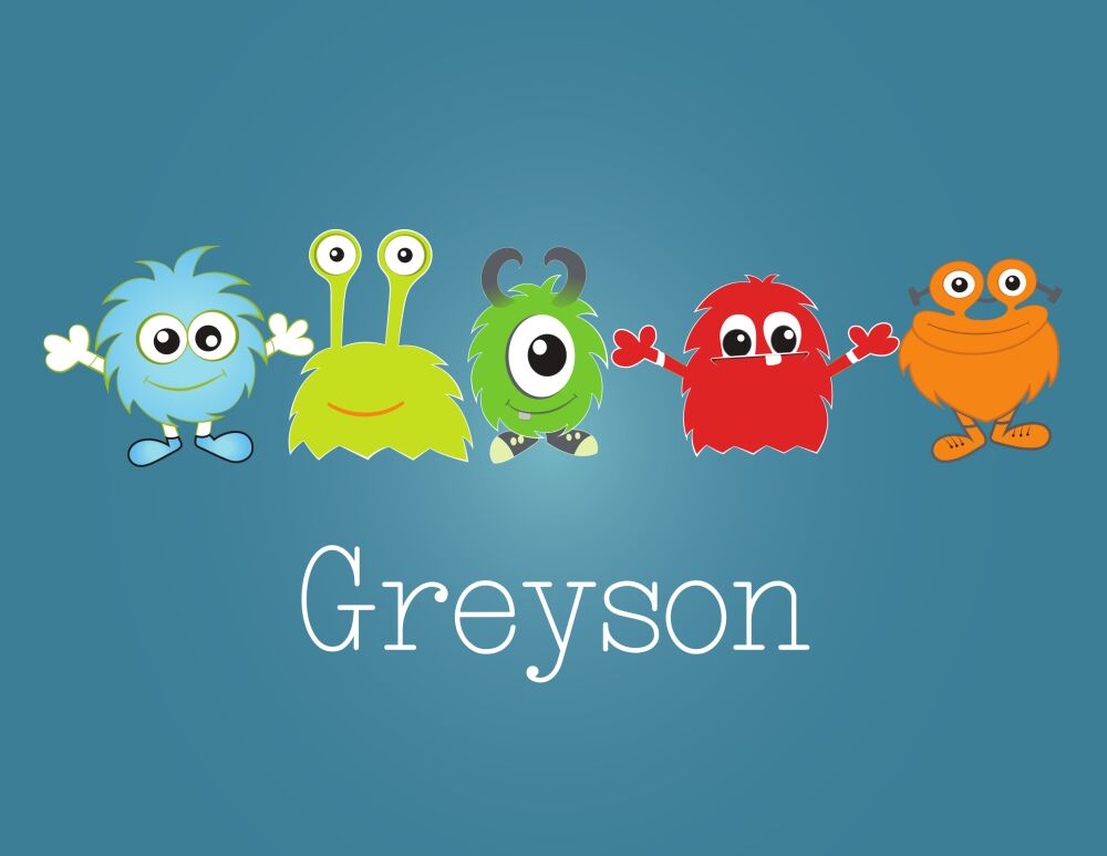 Cute Monsters Folded Note