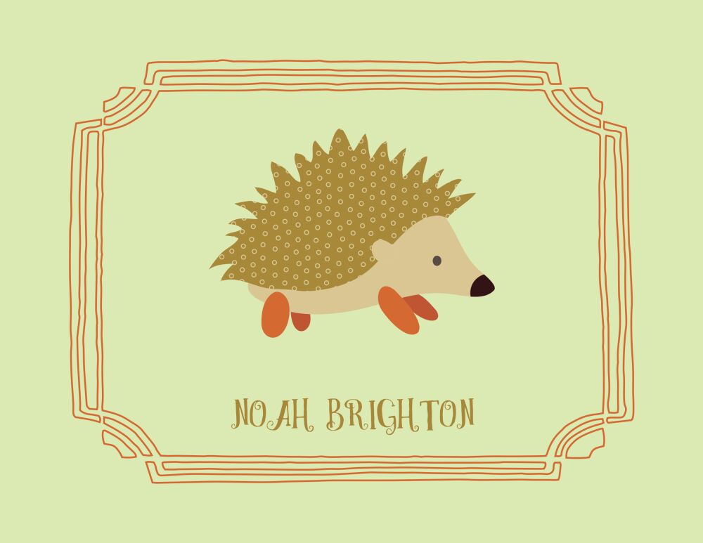 Hedgehog Folded Note