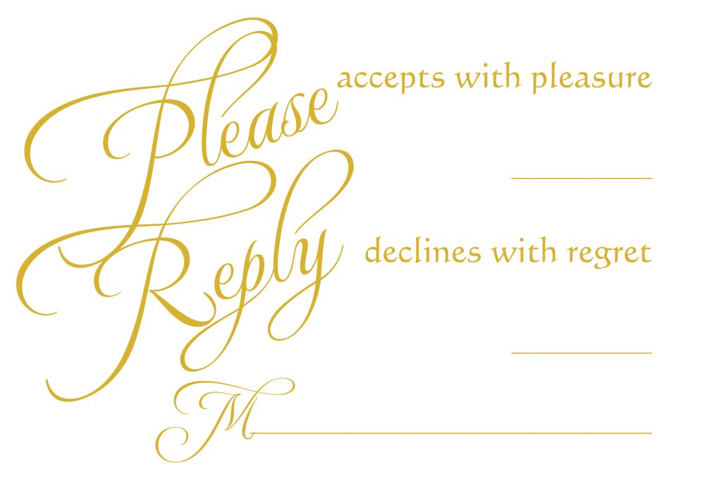 Lavender Calligraphic Names Reply Card