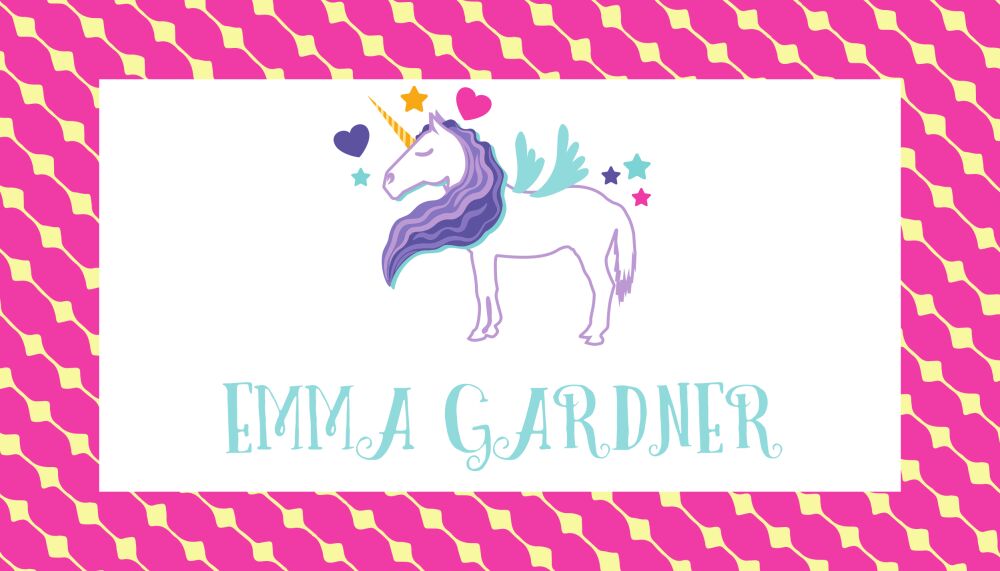 Pink Unicorn Enclosure Card