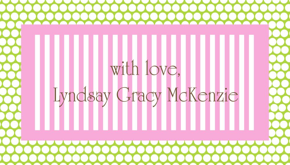 Lime Dots and Pink Stripes Gift Sticker