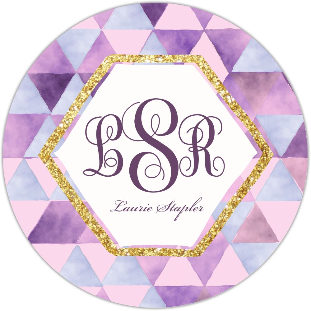 Purple Watercolor Circle Gift Sticker