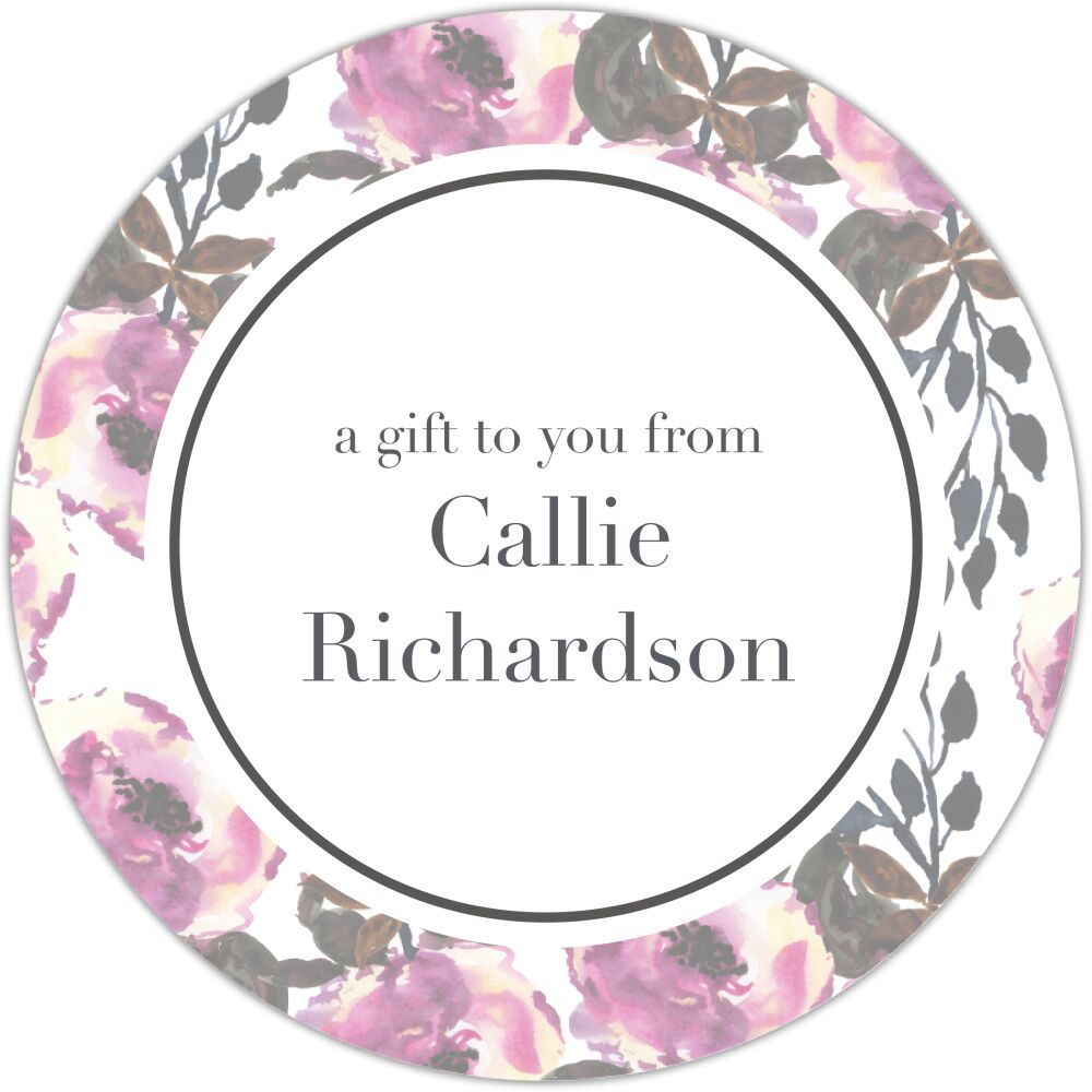 Floral Circle Gift Sticker