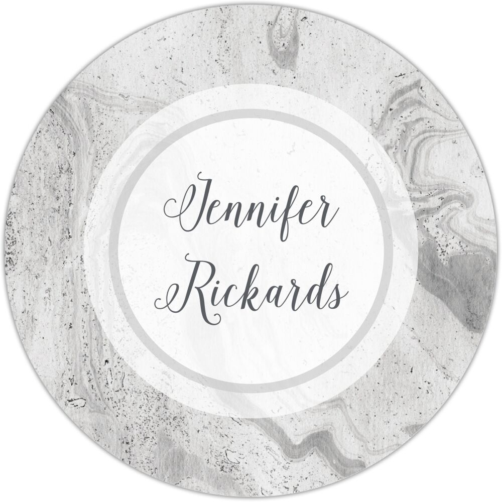 Shades Of Gray Marbled Circle Gift Sticker