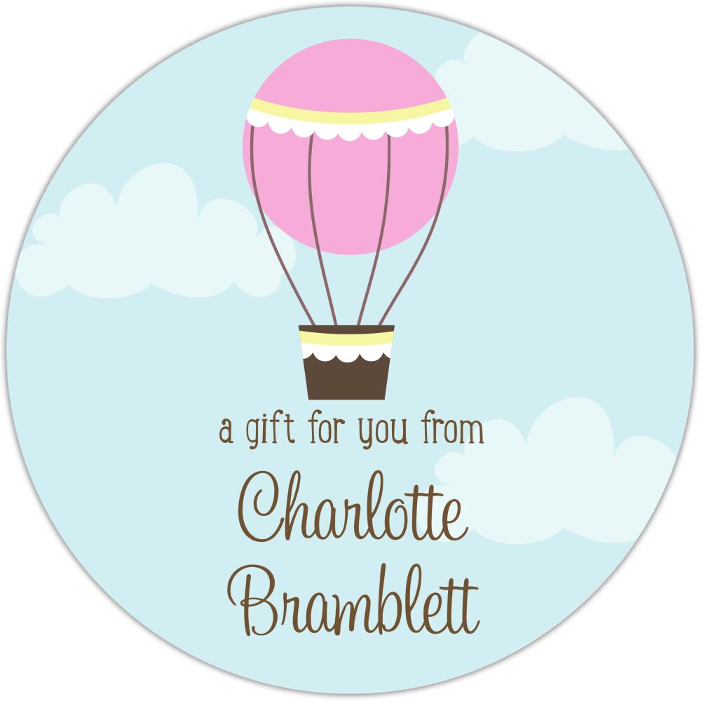 Hot Air Balloon Circle Gift Sticker