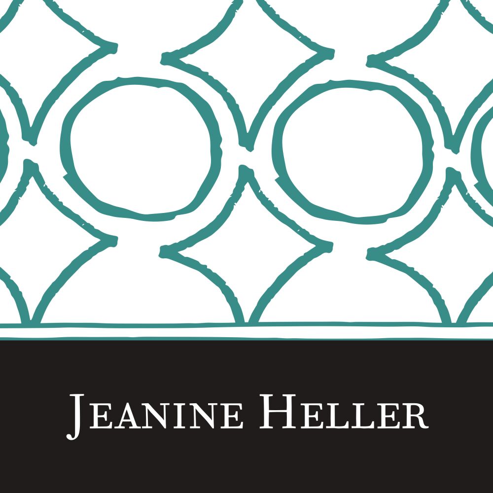 Teal Patterned Square Gift Sticker