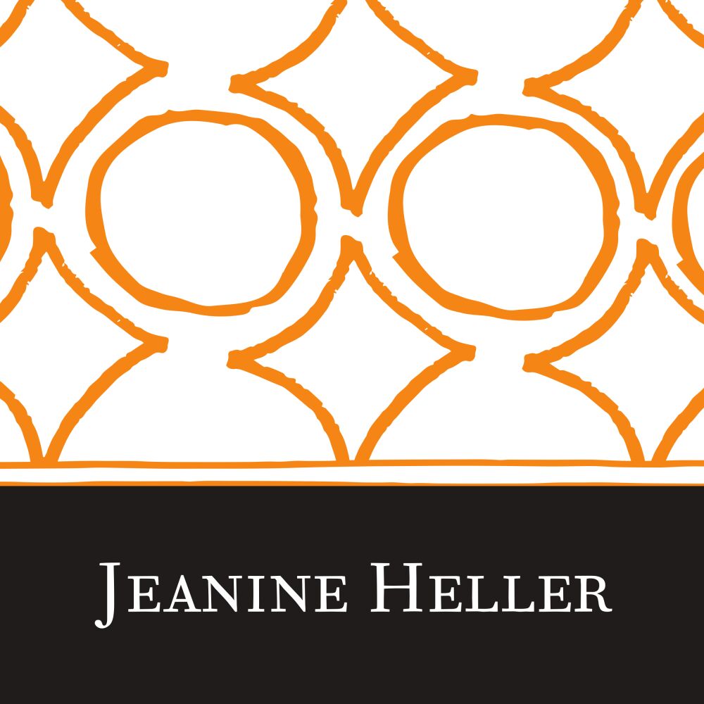 Orange Patterned Square Gift Sticker