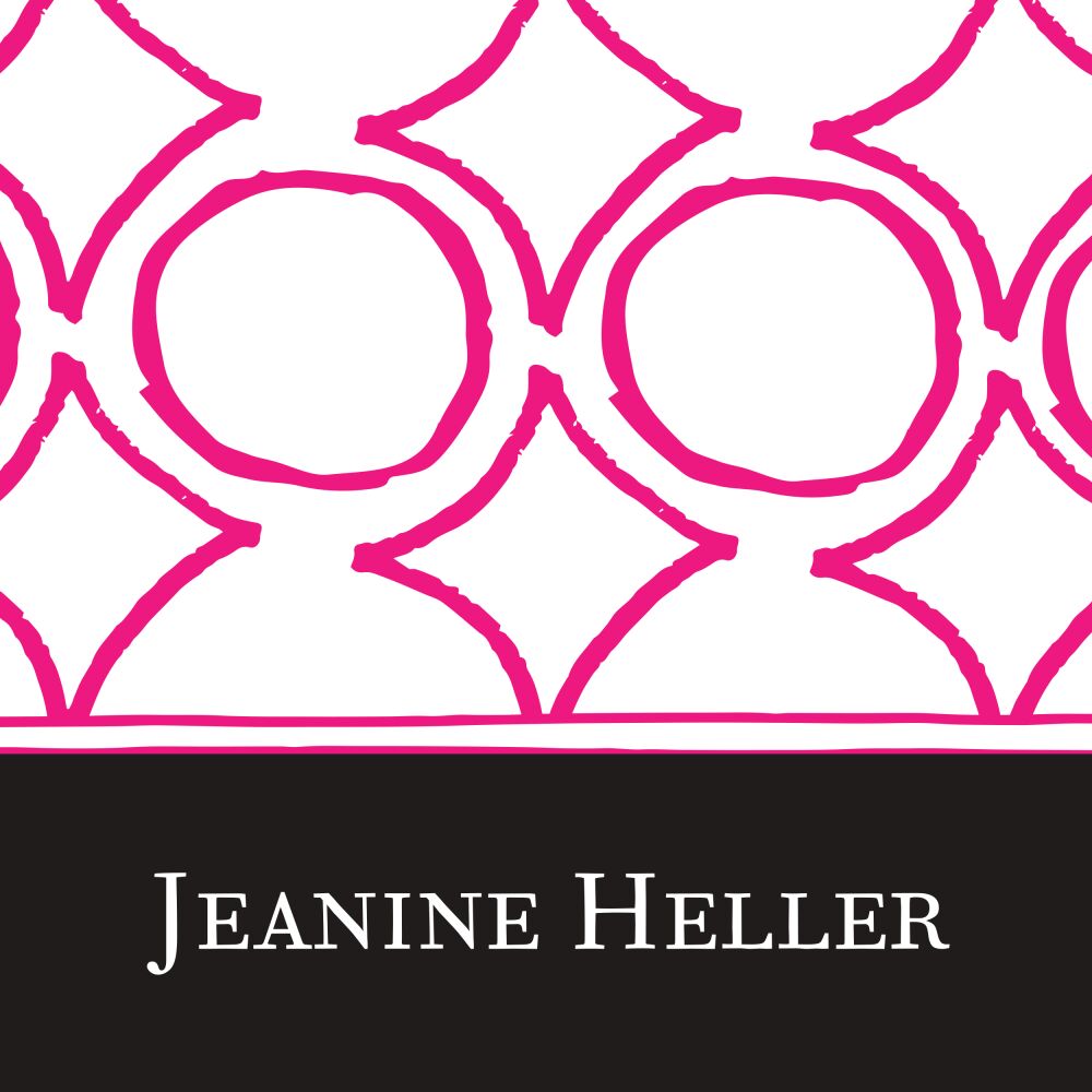 Hot Pink Patterned Square Gift Sticker
